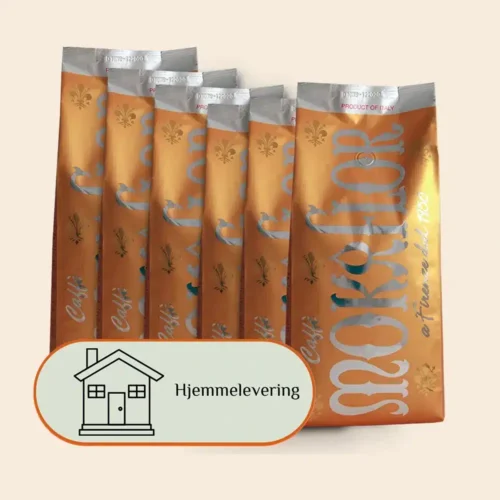 Kaffeklip, 6 kg Mokaflor Gold espressobønner inkl. 3 x forsendelse helt hjem til din bopæl.
