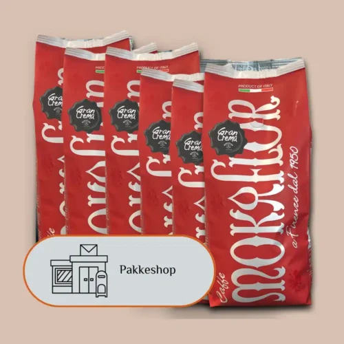 Kaffeklip, 6 kg Mokaflor Gran Crema inkl. 3 x forsendelse til din nærmeste pakkeshop
